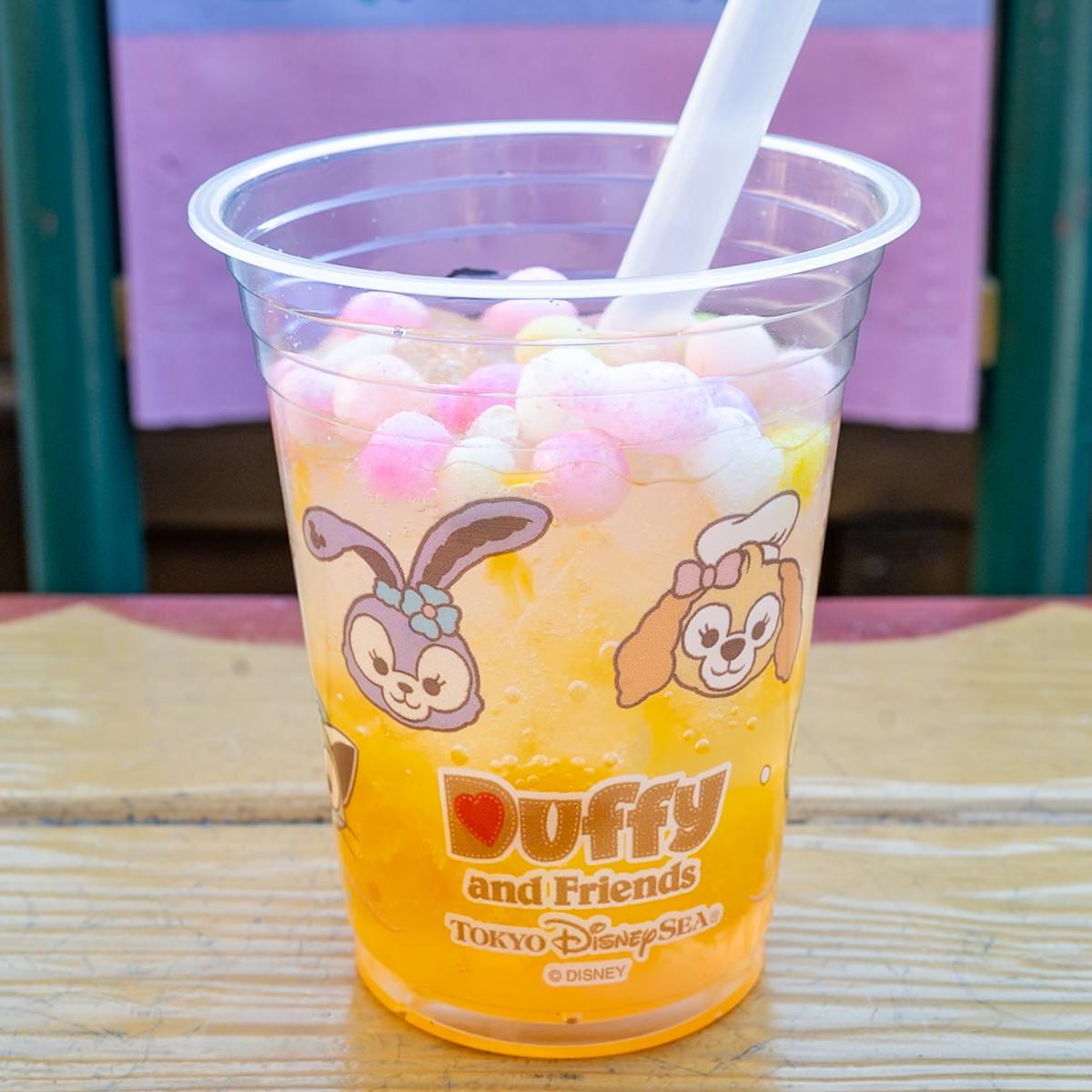 東京ディズニーシー「ダッフィー＆フレンズのハートフェルト・レターズ・オブ・フレンドシップ」スパークリングドリンク（オレンジ＆ライチー）1