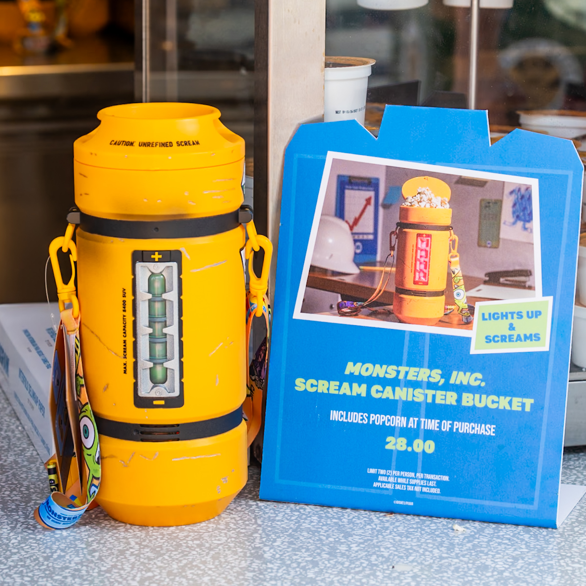 WDWディズニー・ハリウッド・スタジオ『モンスターズ・インク』エネルギータンク型ポップコーンバケット　価格