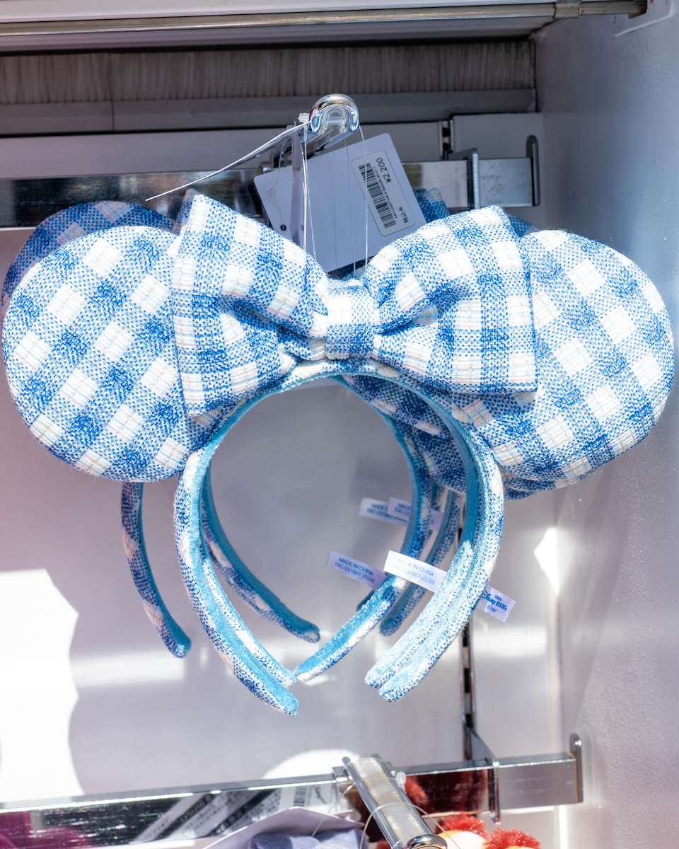 ミニーギンガムチェック柄カチューシャ（ブルー）