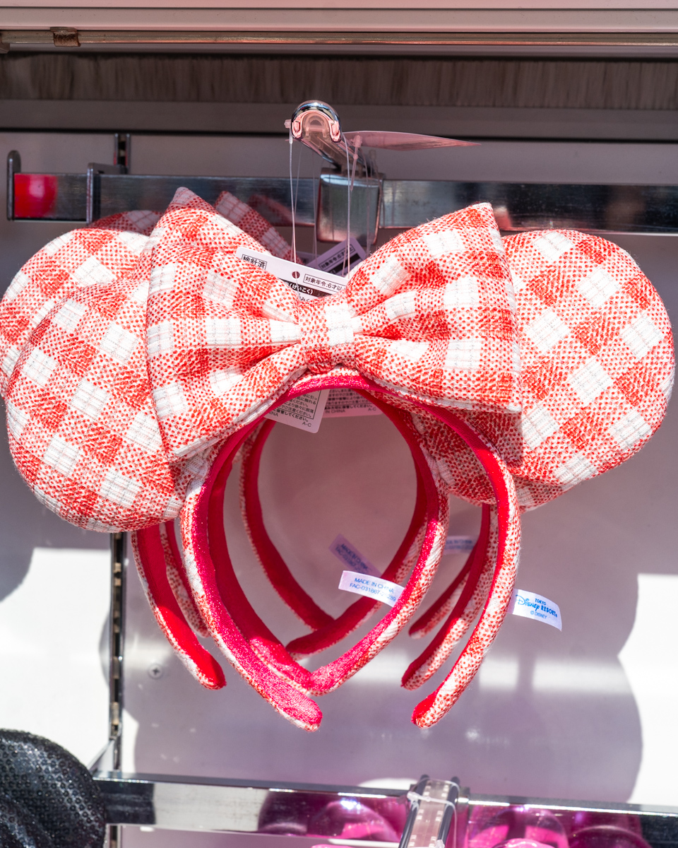 ミニーギンガムチェック柄カチューシャ（レッド）