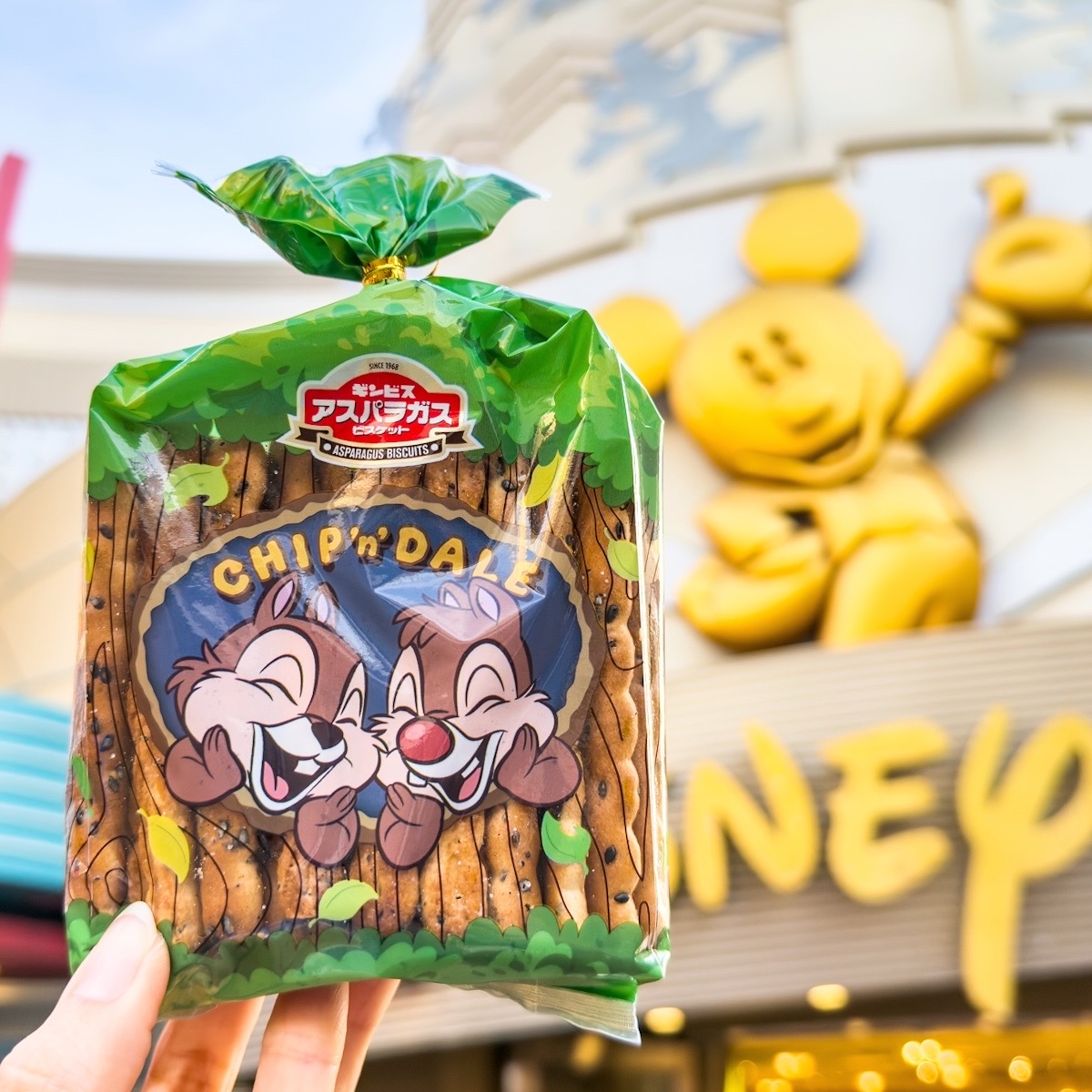 ディズニーストア　アスパラガスビスケット（チップとデールデザインパッケージ）