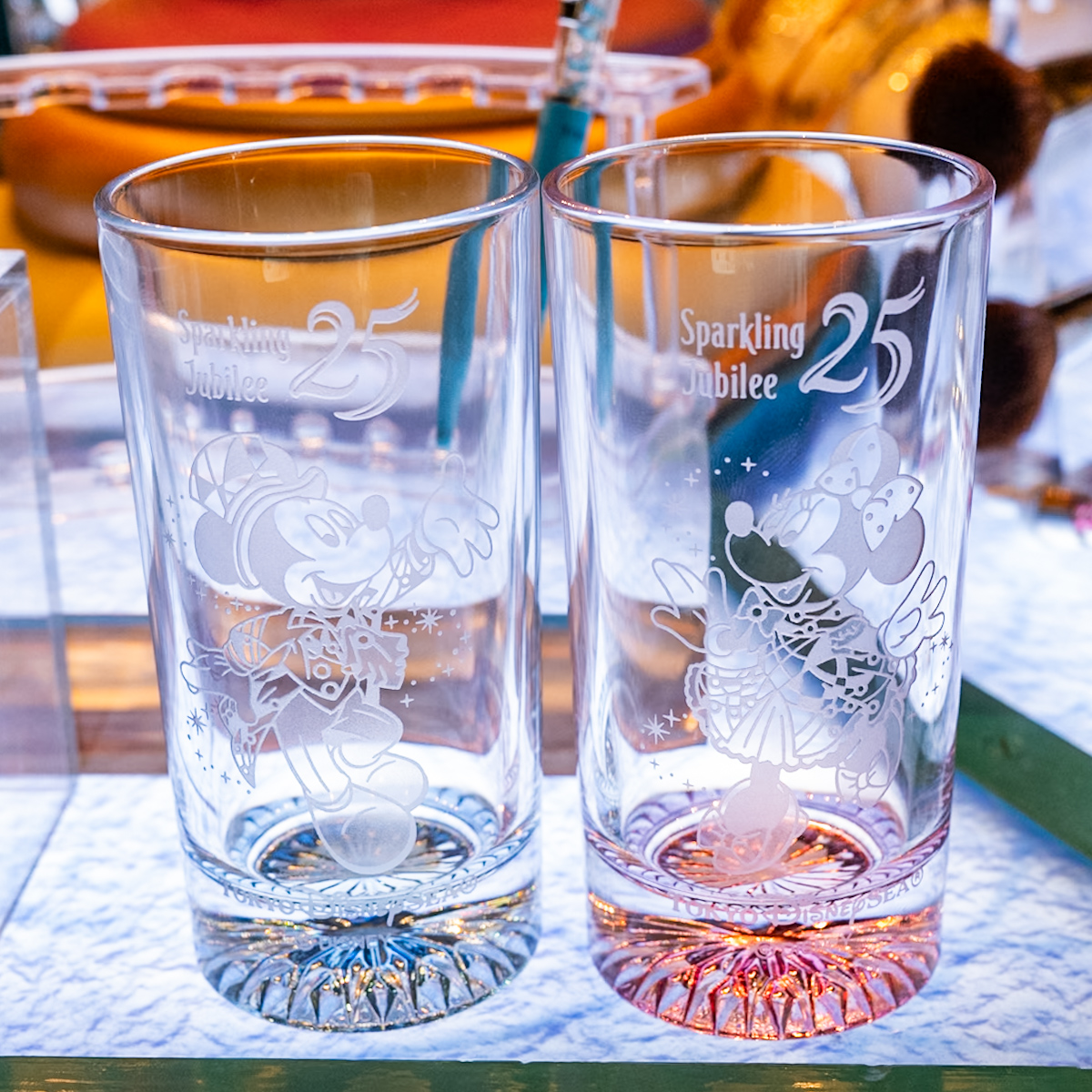 ミッキーマウス・ミニーマウスジュースグラス