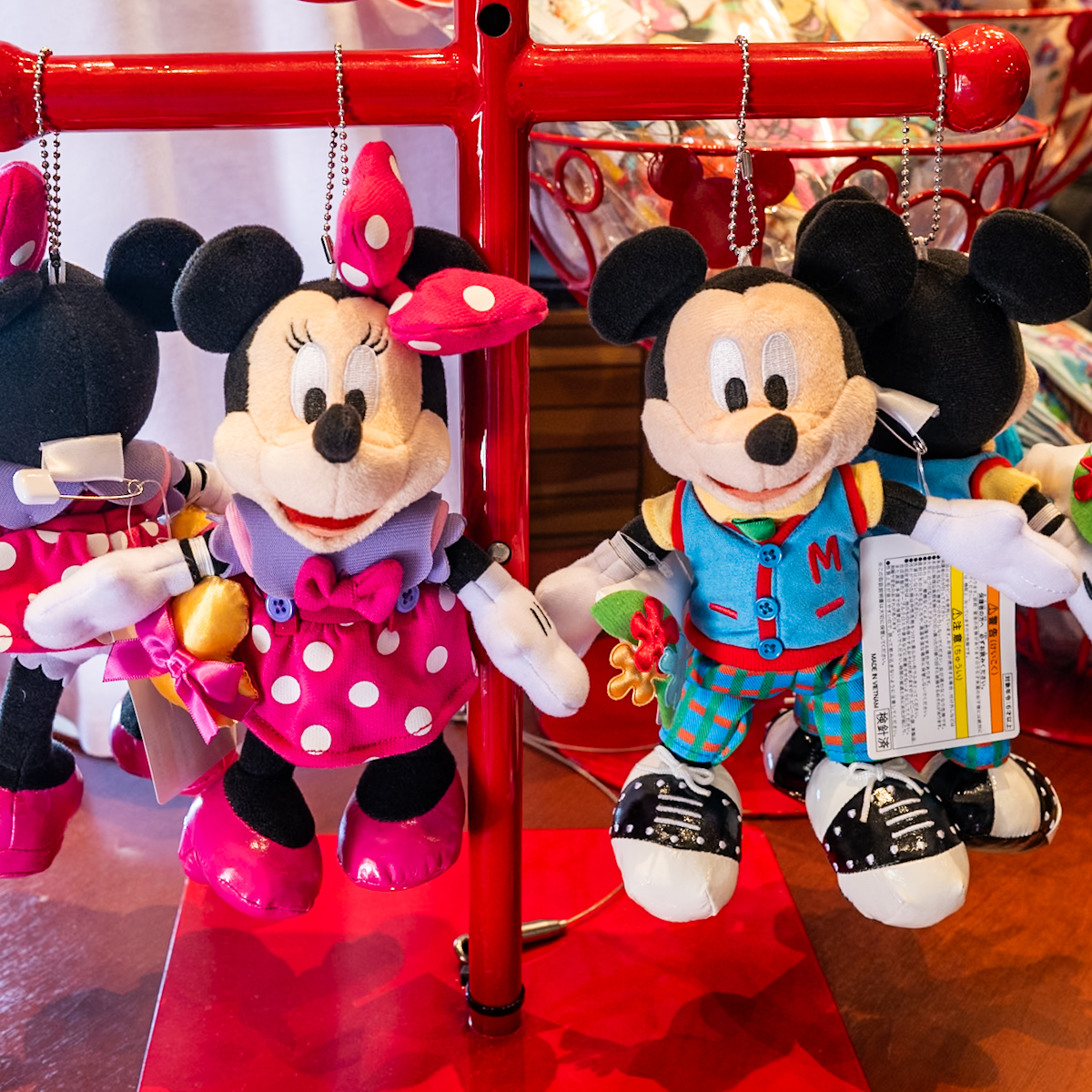 ミッキー、ミニーぬいぐるみバッジ