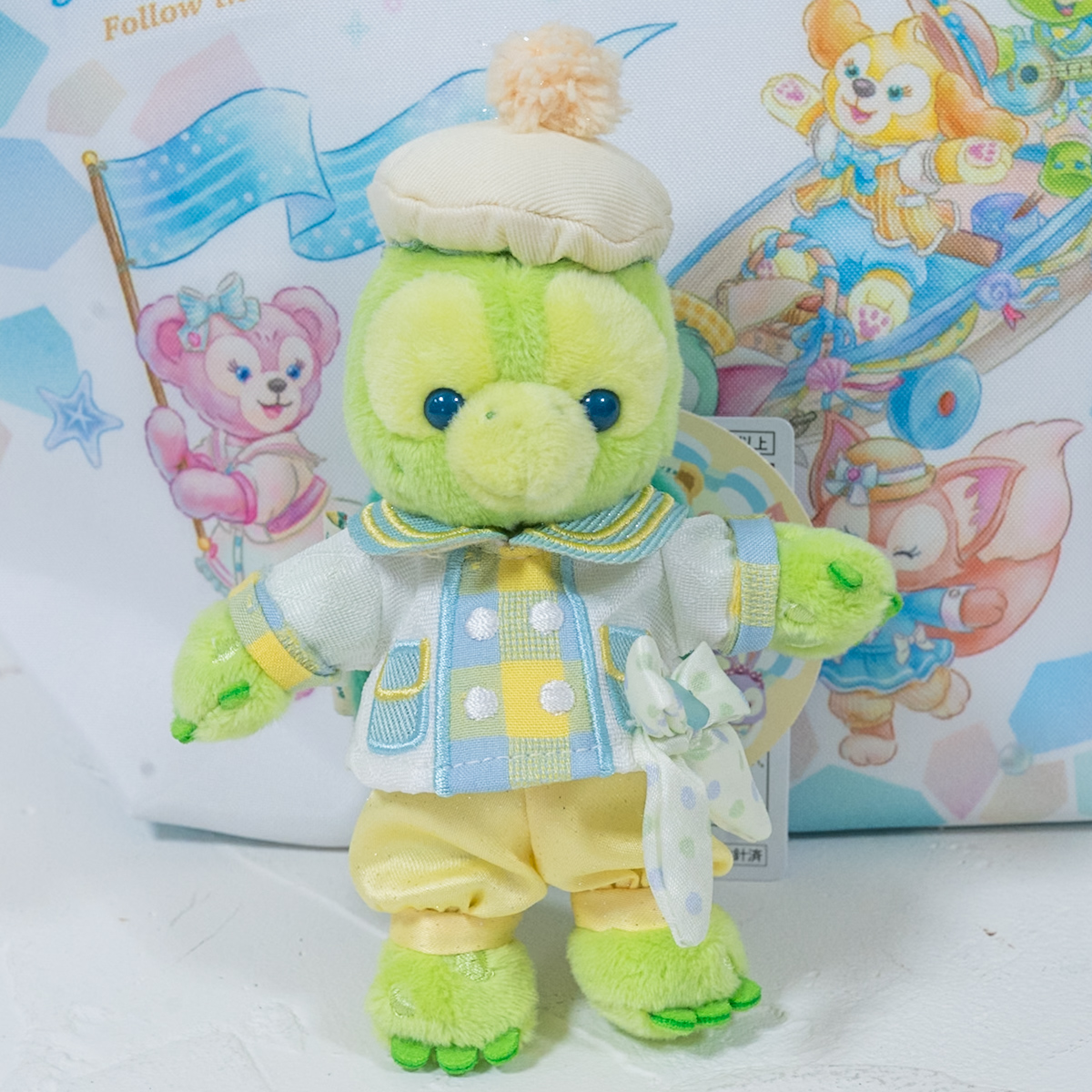 WDWカラーダッフィーブルー Disney - WDW ディズニーベア ダッフィー ☆ブルー 初期 ビーズ 白タグ