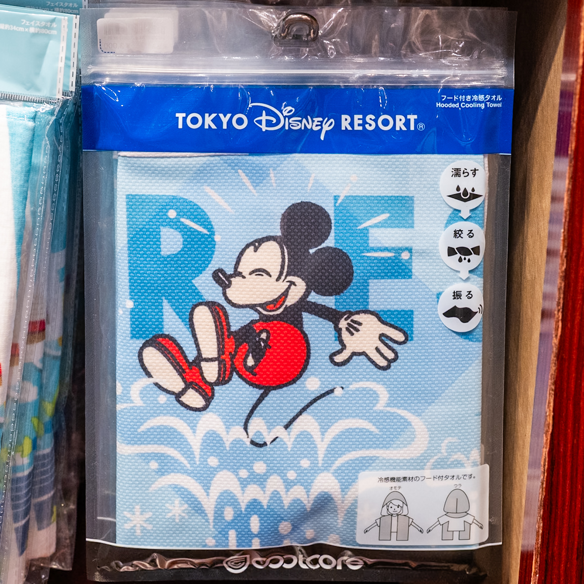フード付き冷感タオル〈COOLCORE〉ミッキー ミニー
