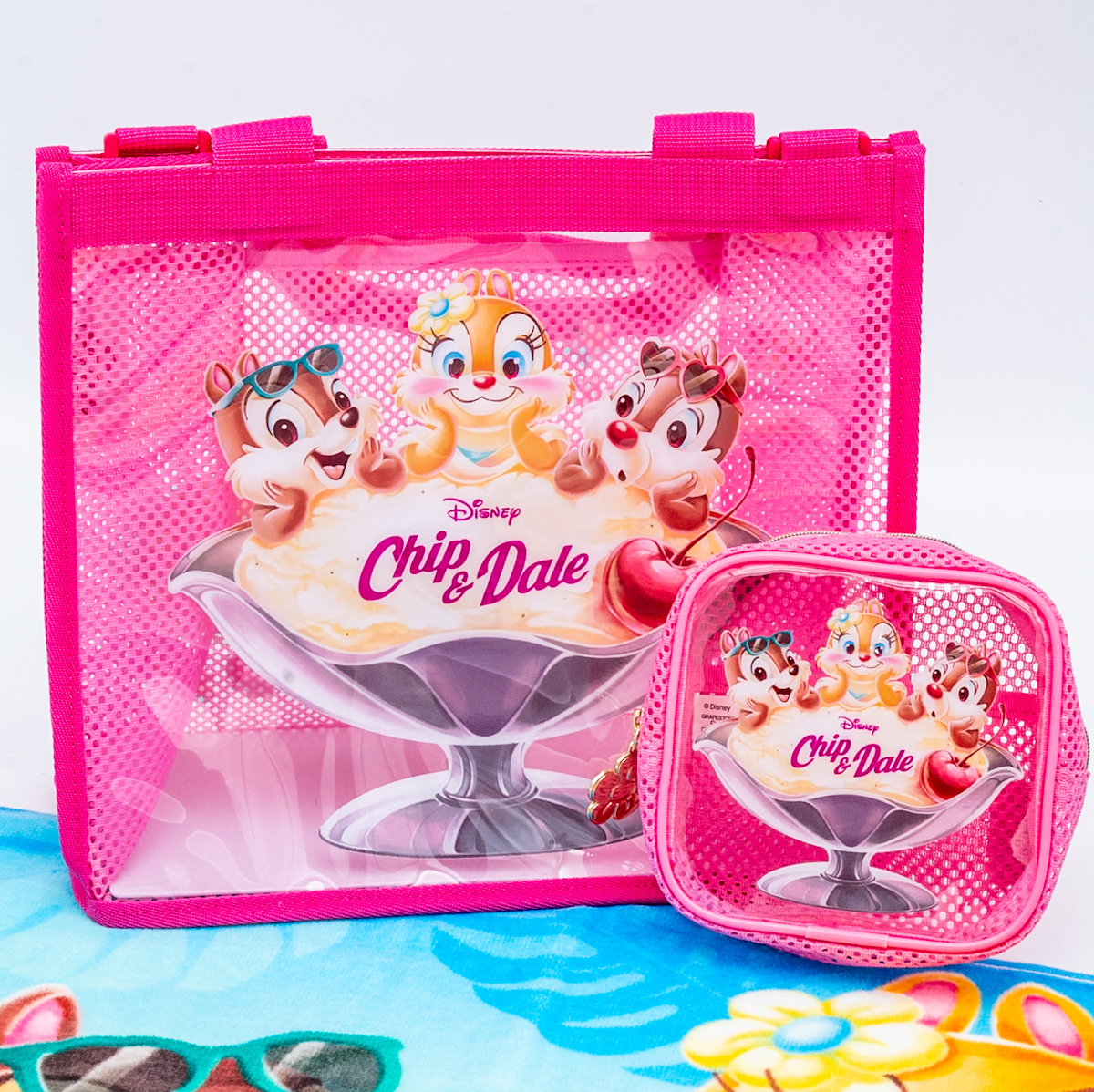 「Disney SWEETS COLLECTION by 東京ばな奈」ディズニー「チップ＆デール／バニラチョコレートサンド」紹介　ポーチ、トートバッグ