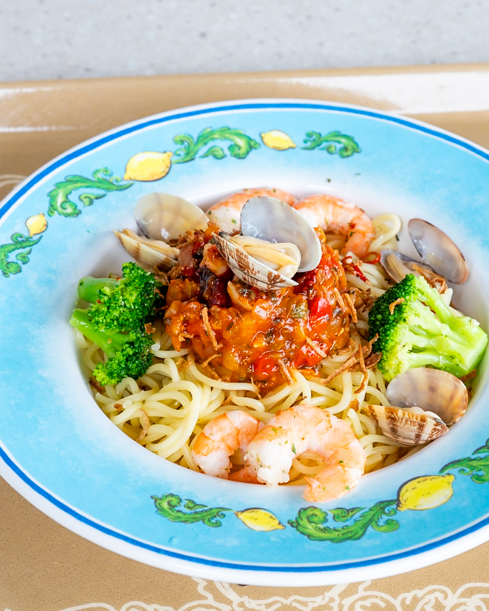 東京ディズニーシー「カフェ・ポルトフィーノ」冷製シーフードパスタ1