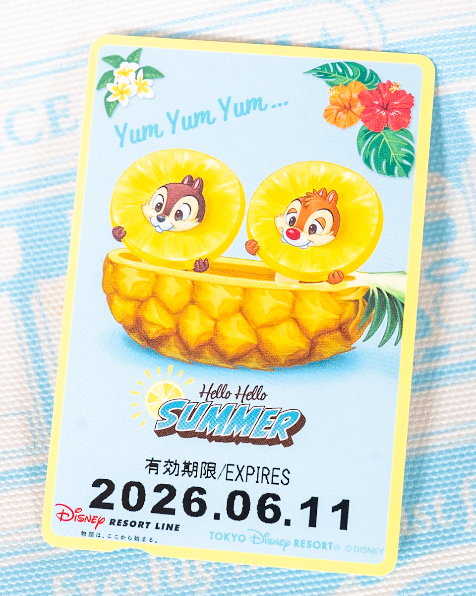 ディズニーリゾートライン 「Hello Hello Summer」デザインのフリーきっぷ チップ&デール