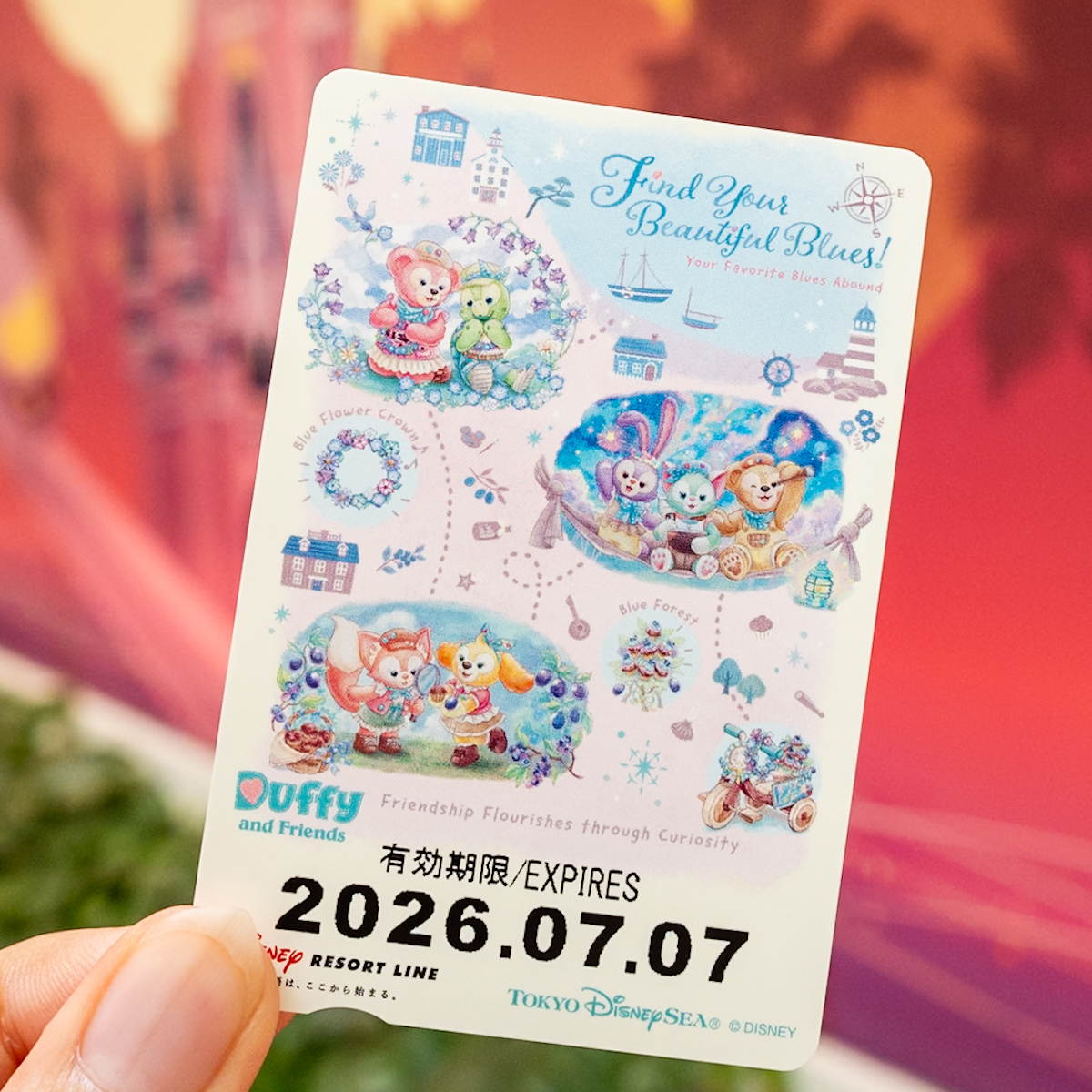 ディズニーリゾートライン「ダッフィー&フレンズのファインド・ユア・ビューティフル・ブルー!」第2弾デザイン フリーきっぷ